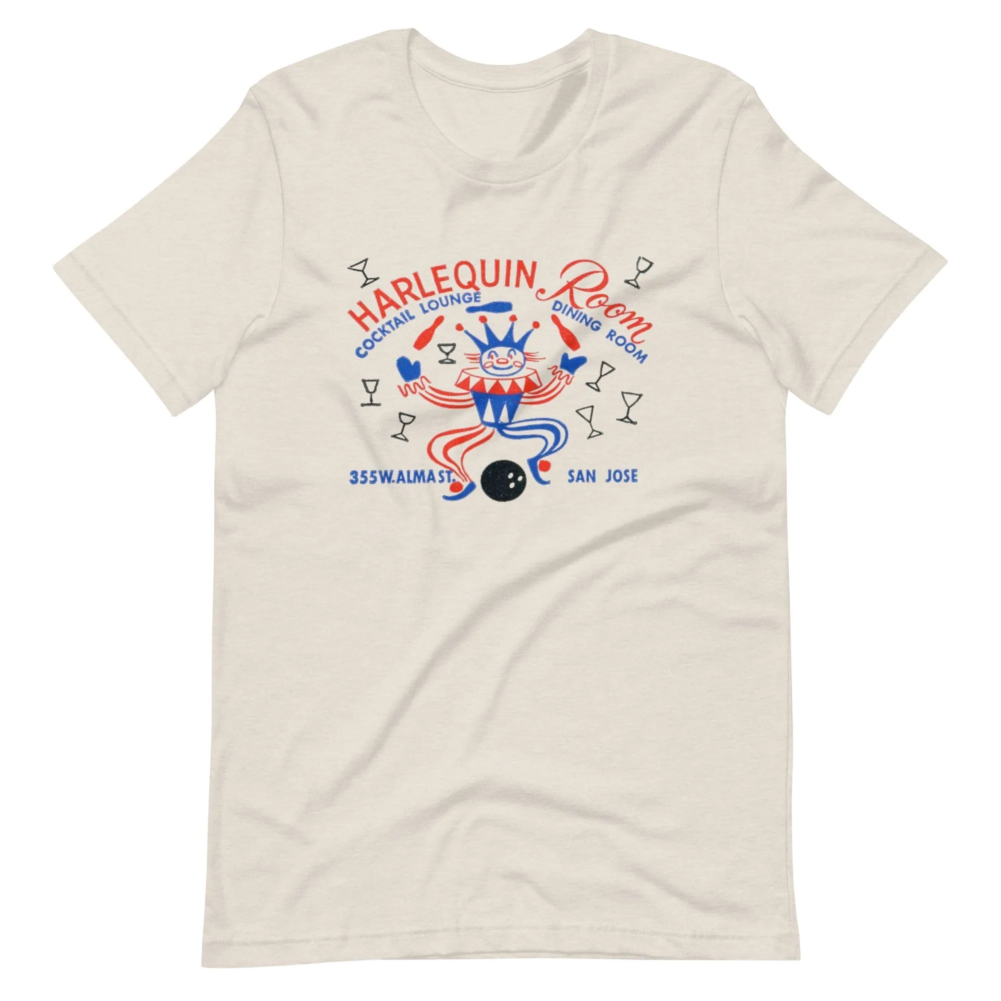 Harlequin Room T-Shirt - San Jose, CA | Retro Cocktail Bar & Lounge Tee