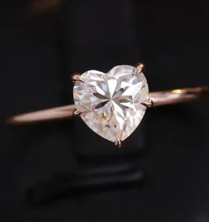 Heart Shape, 14k Solid Gold Moissanite Diamond Band,Wedding Rings, Anniversary Gift 2218