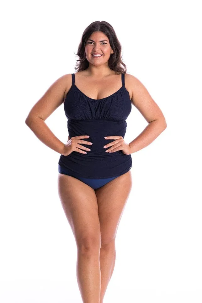 Honey Comb Navy Underwire Tankini