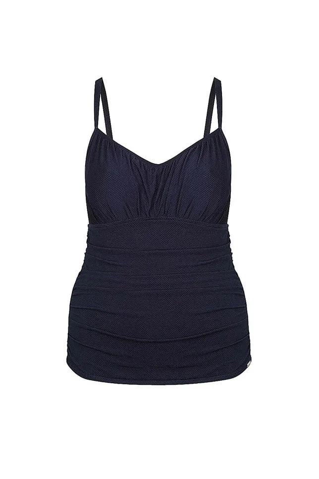 Honey Comb Navy Underwire Tankini