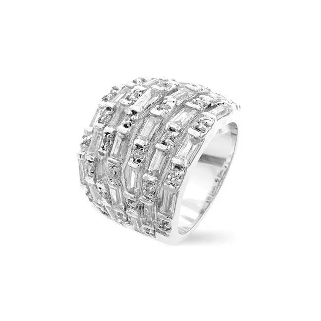 Idarah Multi Row Wide Band Ring  | 9ct