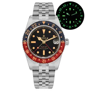 IXDAO 6542 904L Stainless Steel NH34 GMT Watch