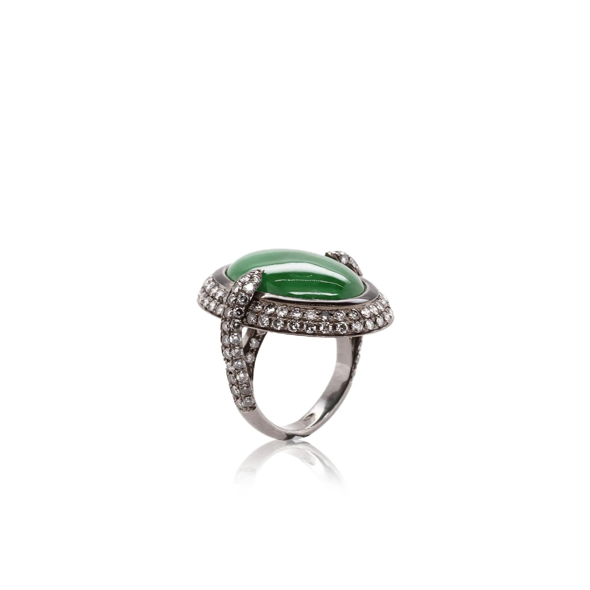 Jade Ring in Black Oynx & Diamond