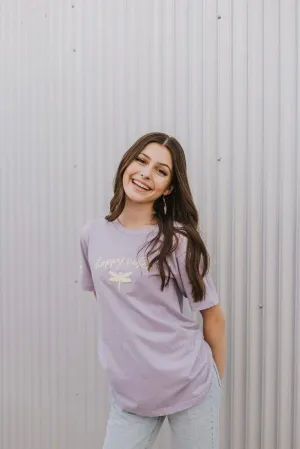 Jazlyn Jade 'Happy Vibes' Orchid T-Shirt