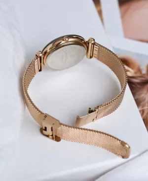 JDM Coupole Rose Gold Mesh Watch