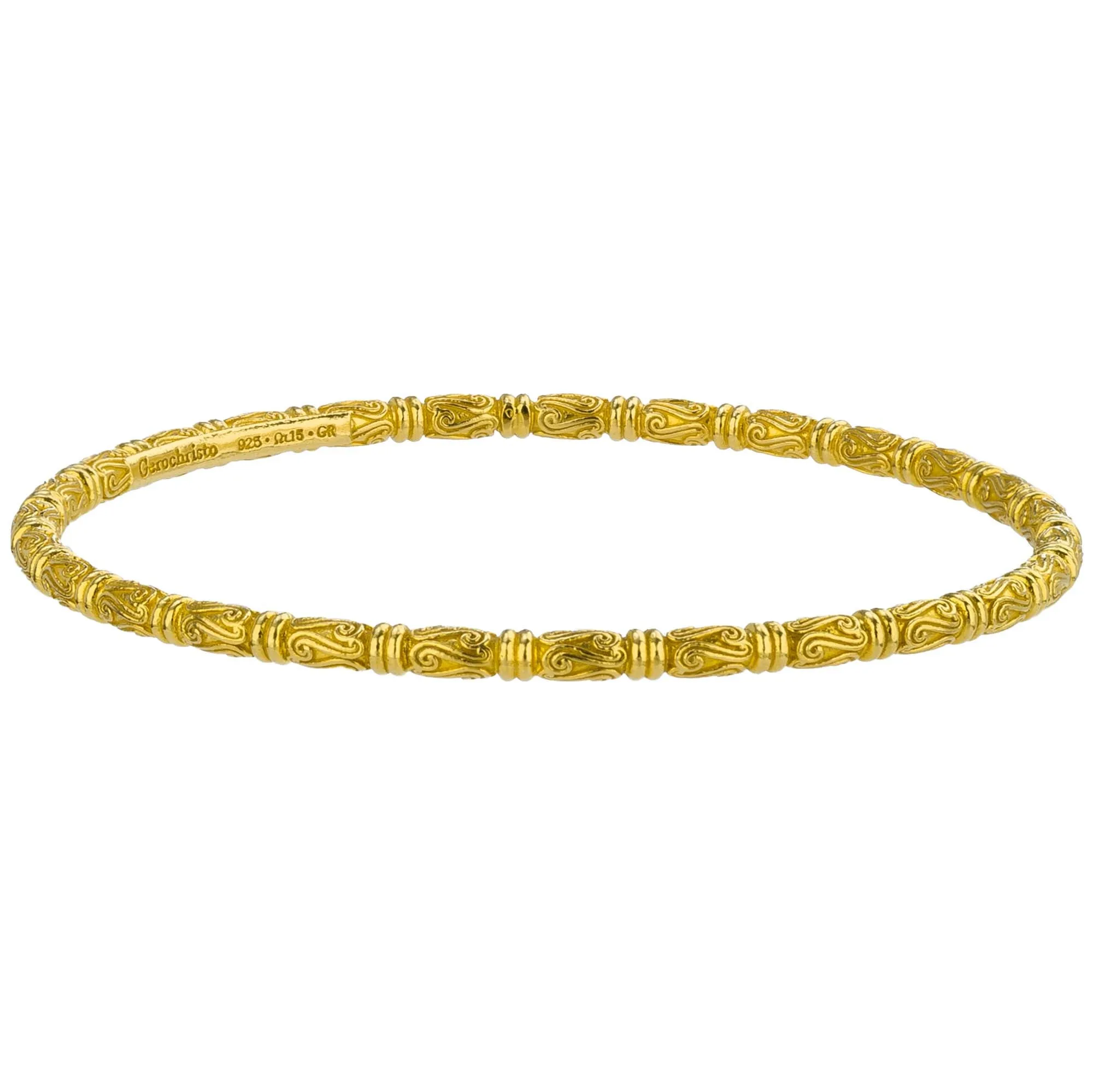 Kassandra 6523 Gold Plated Silver Bangle Bracelet