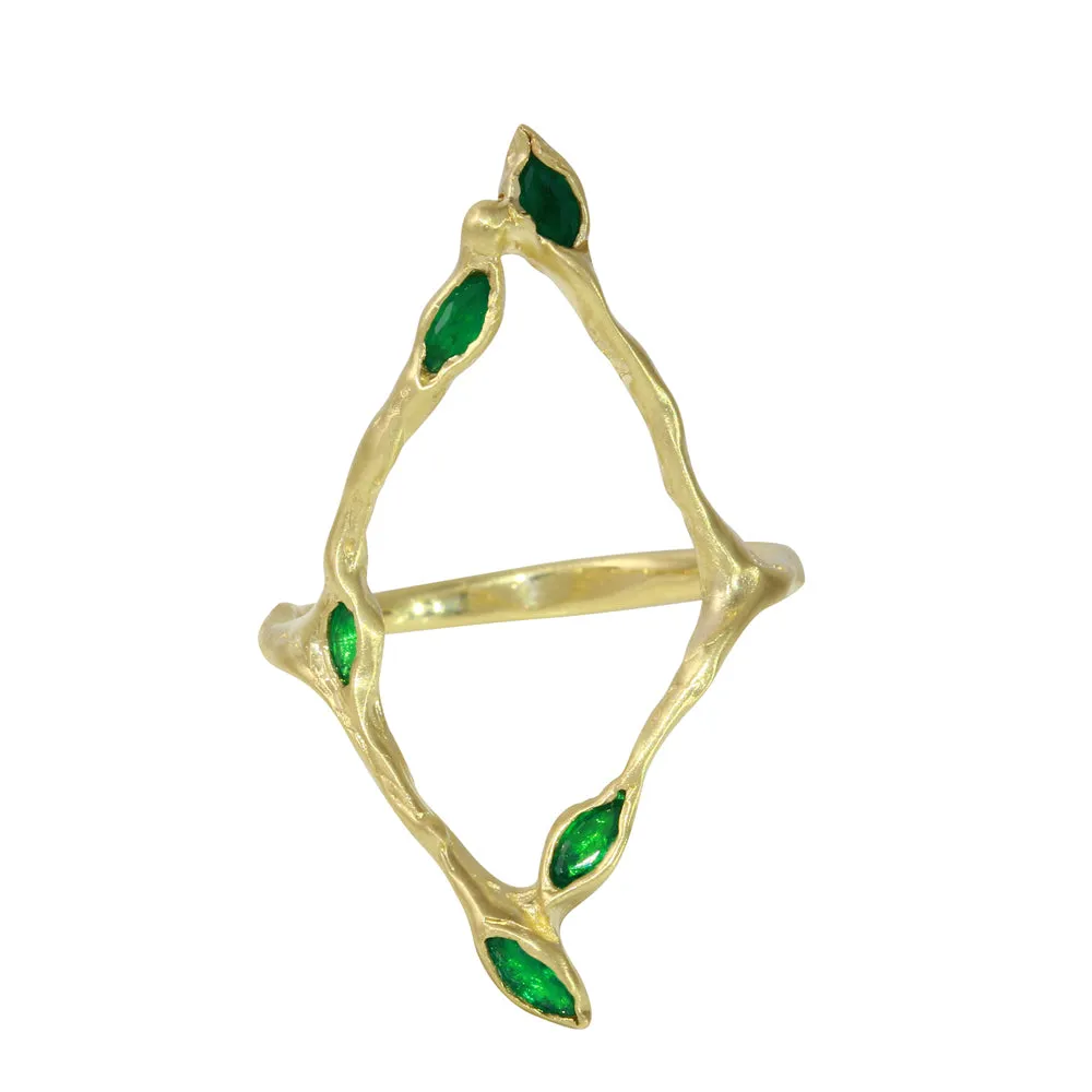 Kite Marquise Ring, Emerald