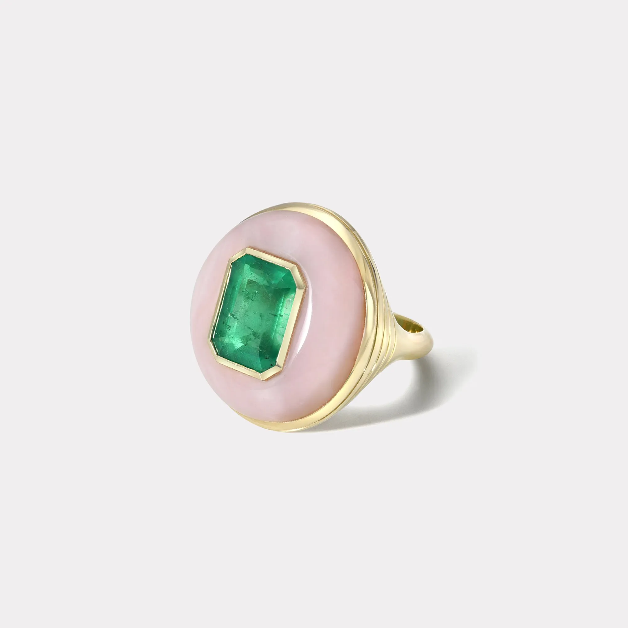 Lollipop Ring - Emerald in Ink Opal