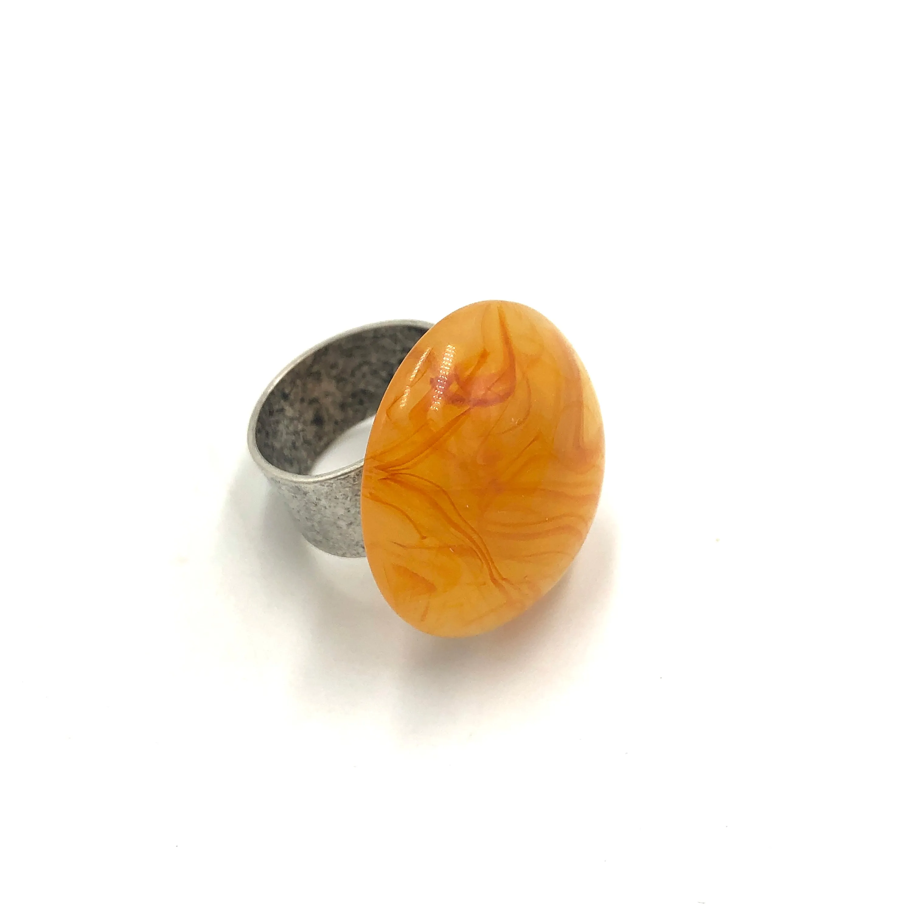 Marbled Honey Lucite Cocktail Ring