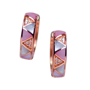 Mother of Pearl Rose Gold Hoop Earrings