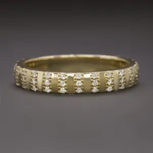 NATURAL DIAMOND 3.5mm 14K GOLD BAND STACKING WEDDING RING COCKTAIL MENS LADIES