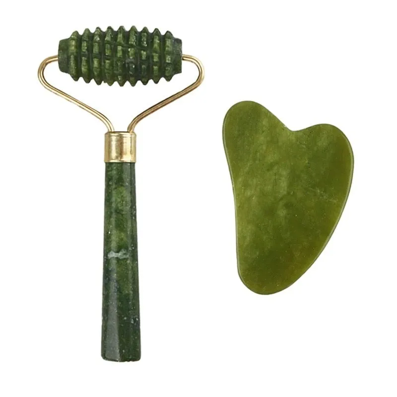 Natural Face Massager For Guasha Scraper Jade Roller Massage Face Gua sha Scraper Jade Roller Microniddle Roller Face Massager