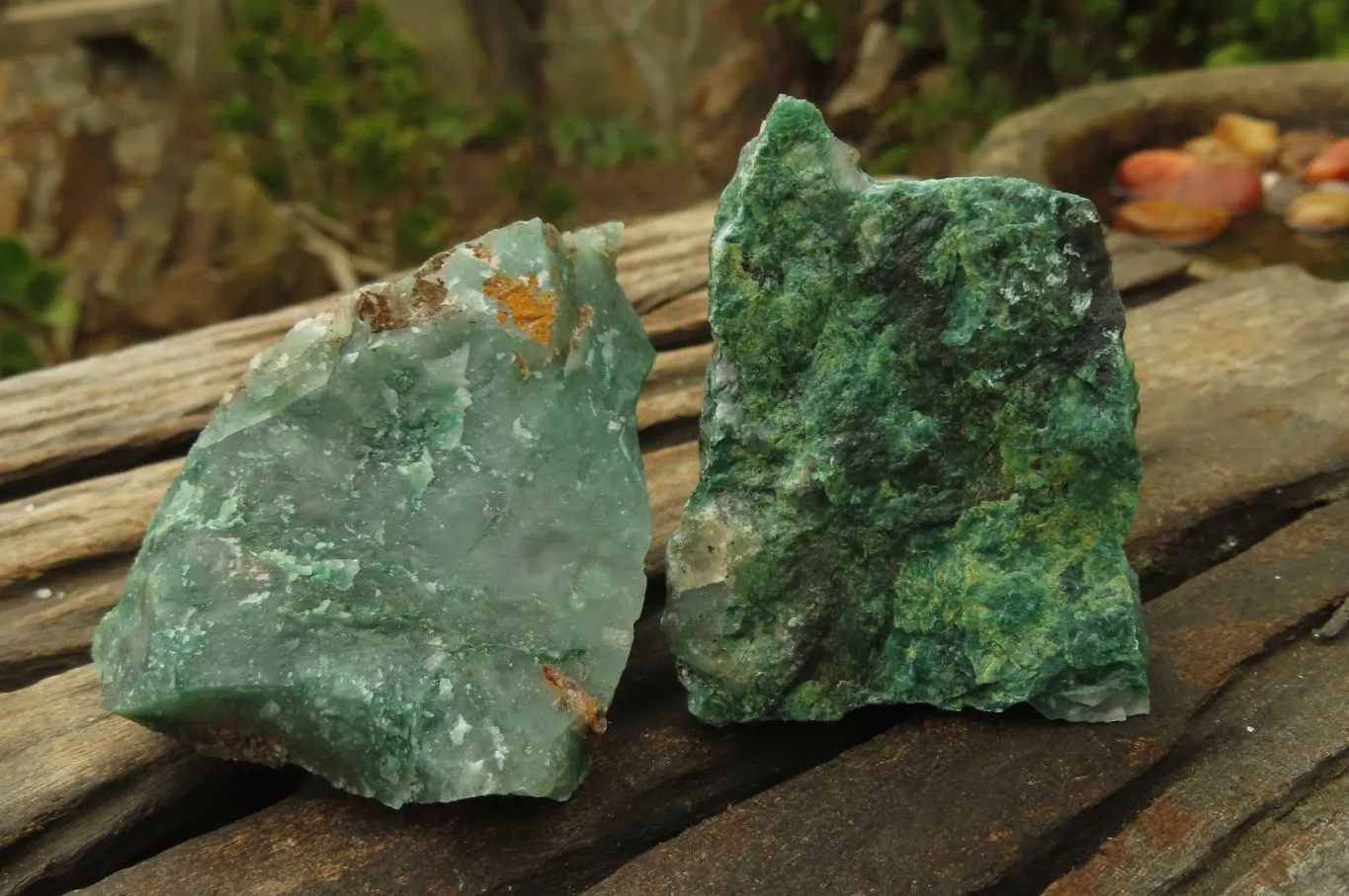 Natural Green Jade Specimens x 24 From Nsaje, Malawi