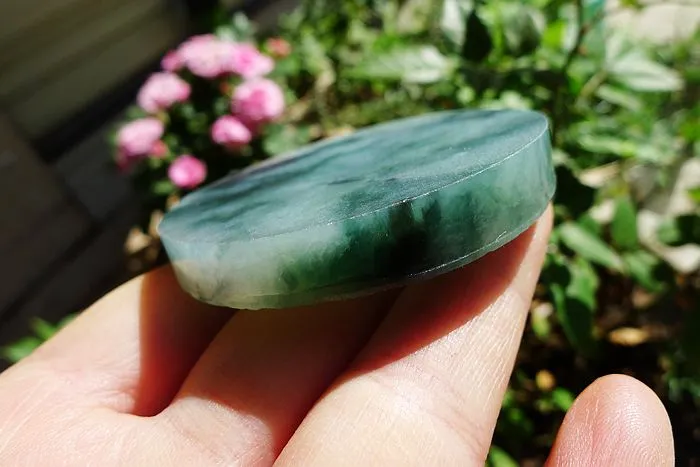 Natural Jade Rough Jadeite Raw (68g,5.6X5.6X0.75cm)