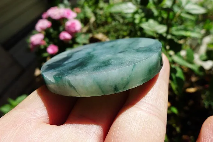 Natural Jade Rough Jadeite Raw (68g,5.6X5.6X0.75cm)