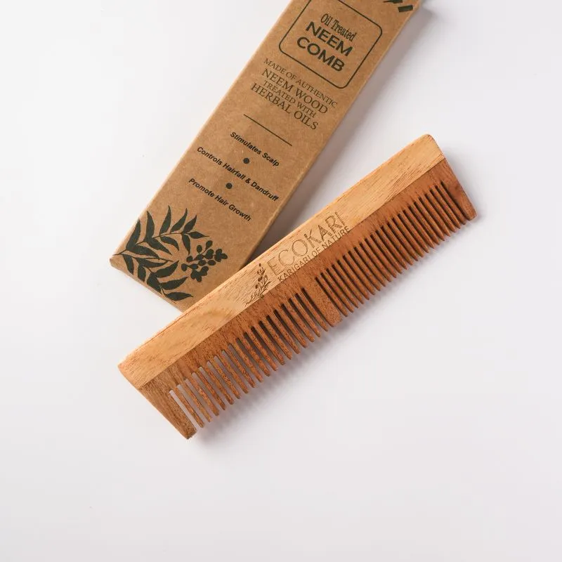 Natural Neem Wood Comb | Treated with Herbal Oils