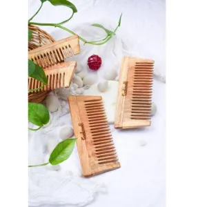 Neem Detangle Comb | Pack of 3 | Wide-toothed Tip | Makes Detangling of Hair Easy | Use on wet hairs