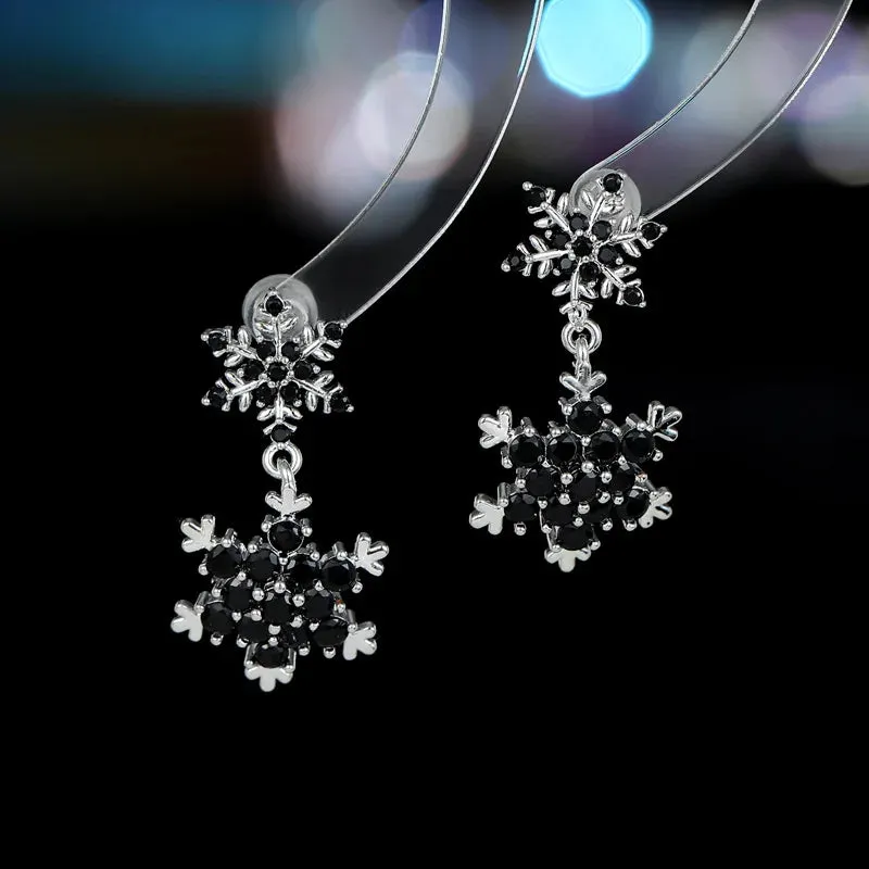 New Crystal Cubic Zirconia Little Christmas Snowflake Earrings Banquet Dress Jewely Accessories LYX329