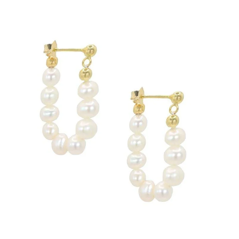 Nice Pearl Hoop Studs