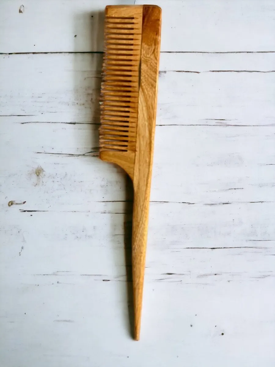 Organic Wooden Neem Wood Comb Range - Pack of 1