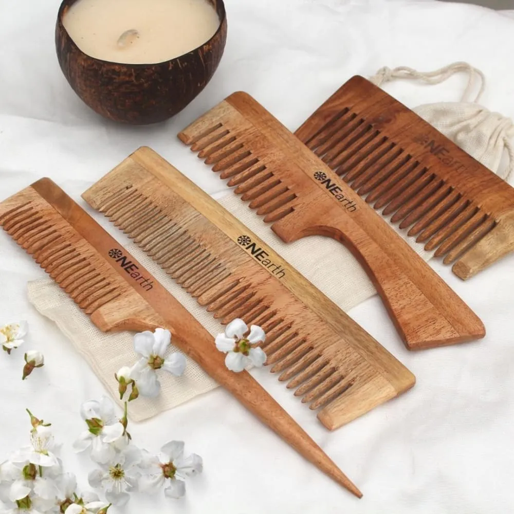 Organic Wooden Neem Wood Comb Range - Pack of 1