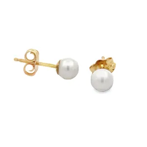 Pearl Stud Earrings, 4.5mm, 14Kt