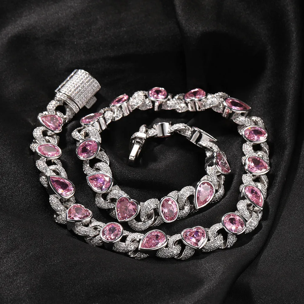 Pink Love Infinity Chain Diamond Necklace