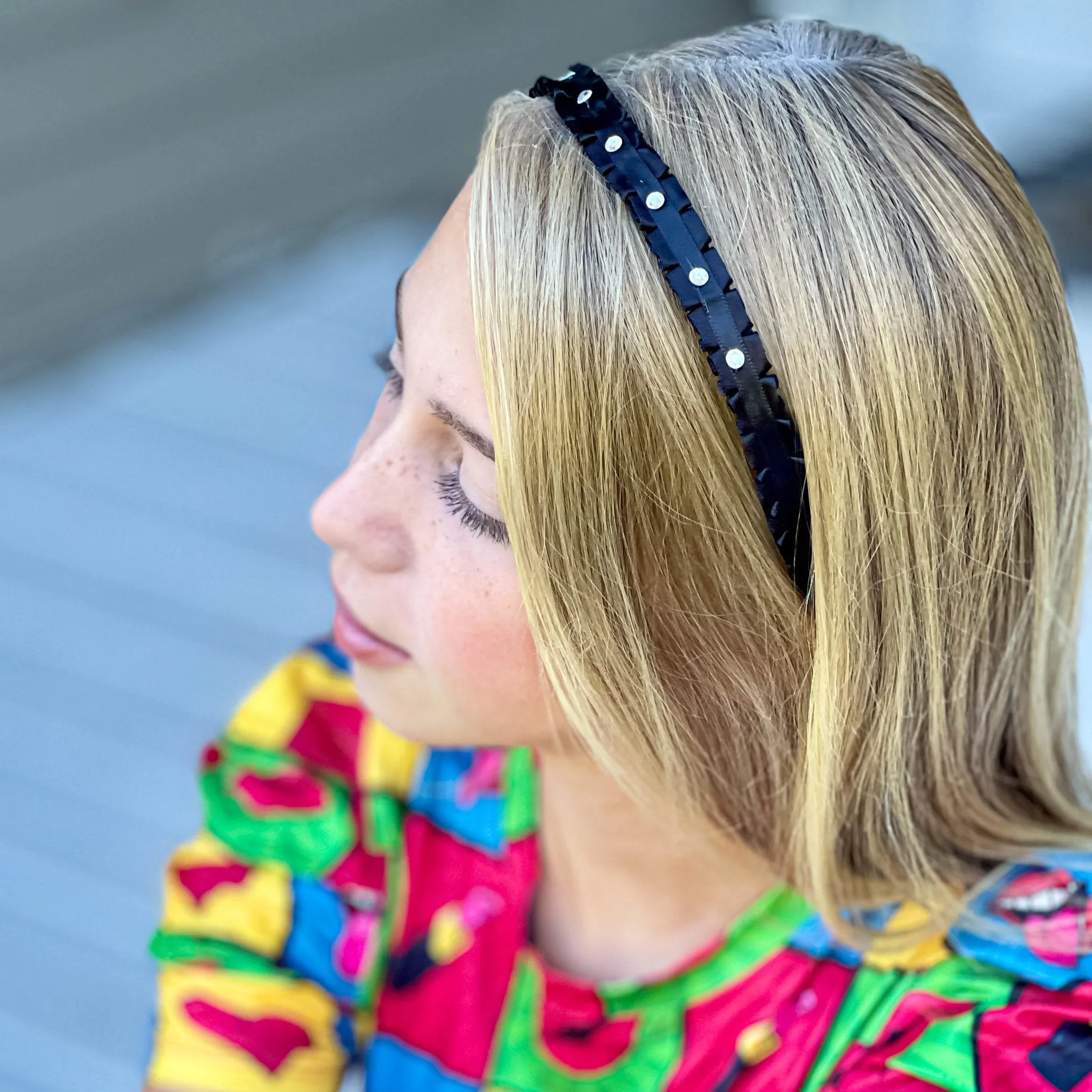 Pleated Rhinestone Headband