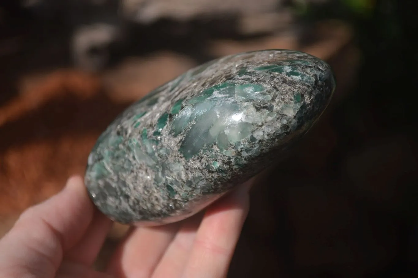 Polished Rare Emerald Mica In Matrix Free Forms x 2 From Mutoko, Zimbabwe