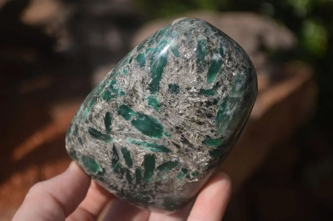 Polished Rare Emerald Mica In Matrix Free Forms x 2 From Mutoko, Zimbabwe