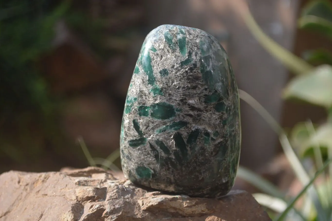 Polished Rare Emerald Mica In Matrix Free Forms x 2 From Mutoko, Zimbabwe