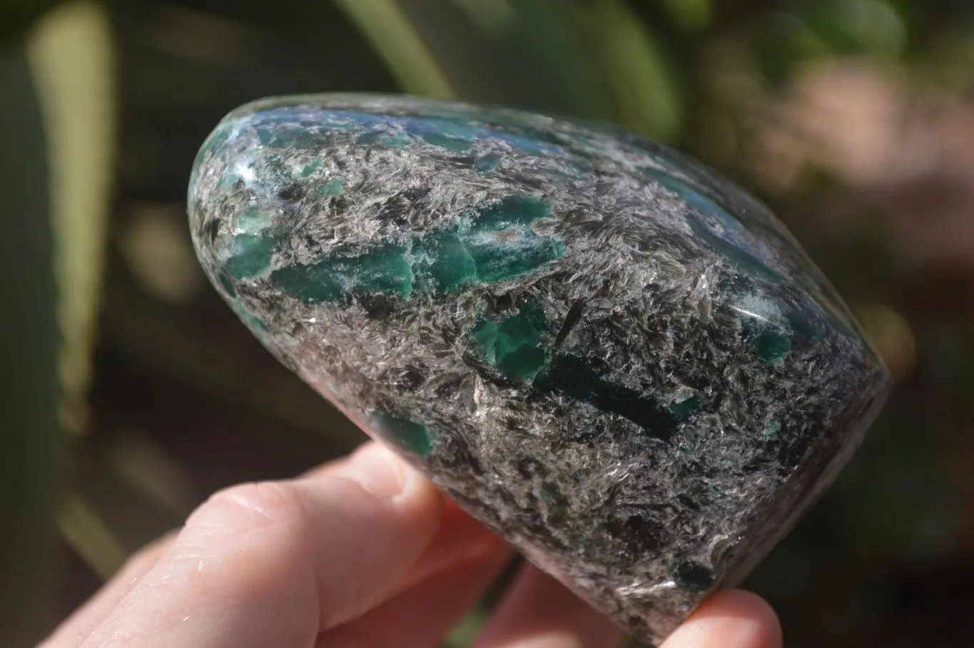 Polished Rare Emerald Mica In Matrix Free Forms x 2 From Mutoko, Zimbabwe