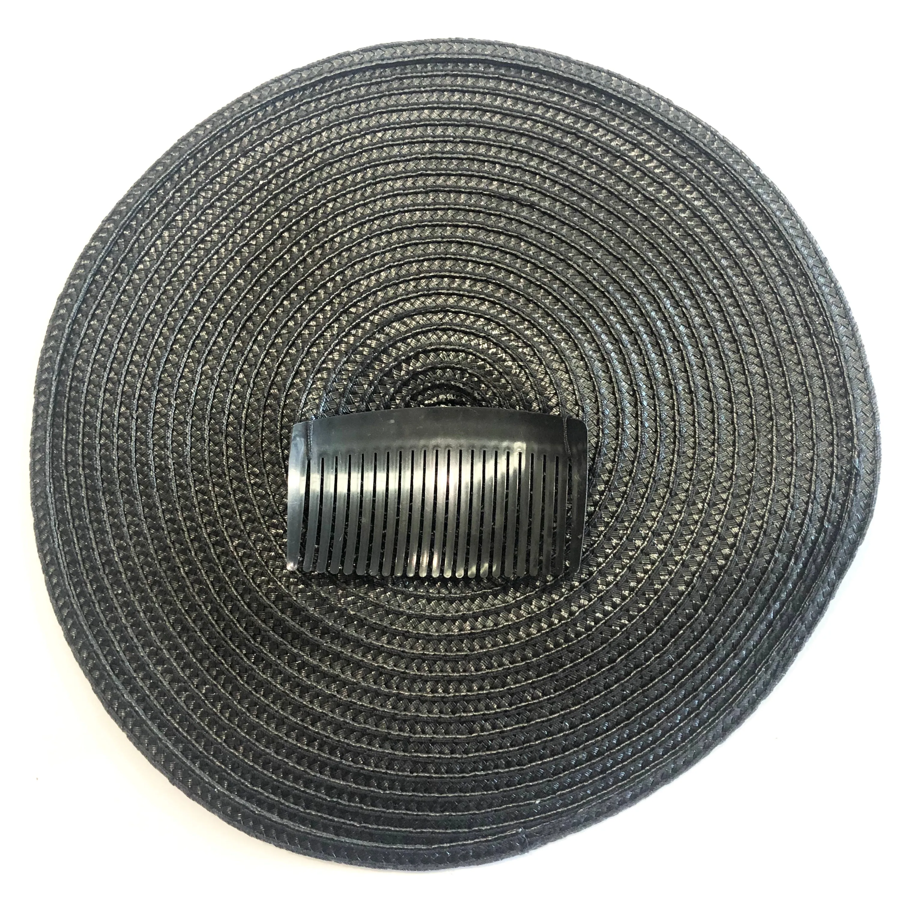 Polybraid 240mm Round Disc Millinery Fascinator Base - Black