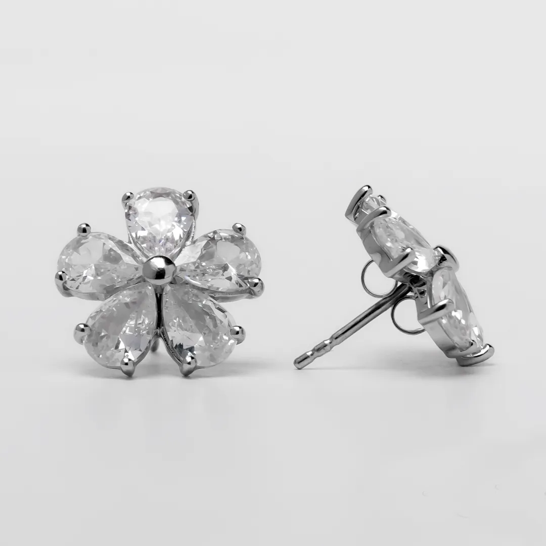 Pretty Women 925 Sterling Silver Zircon Earring