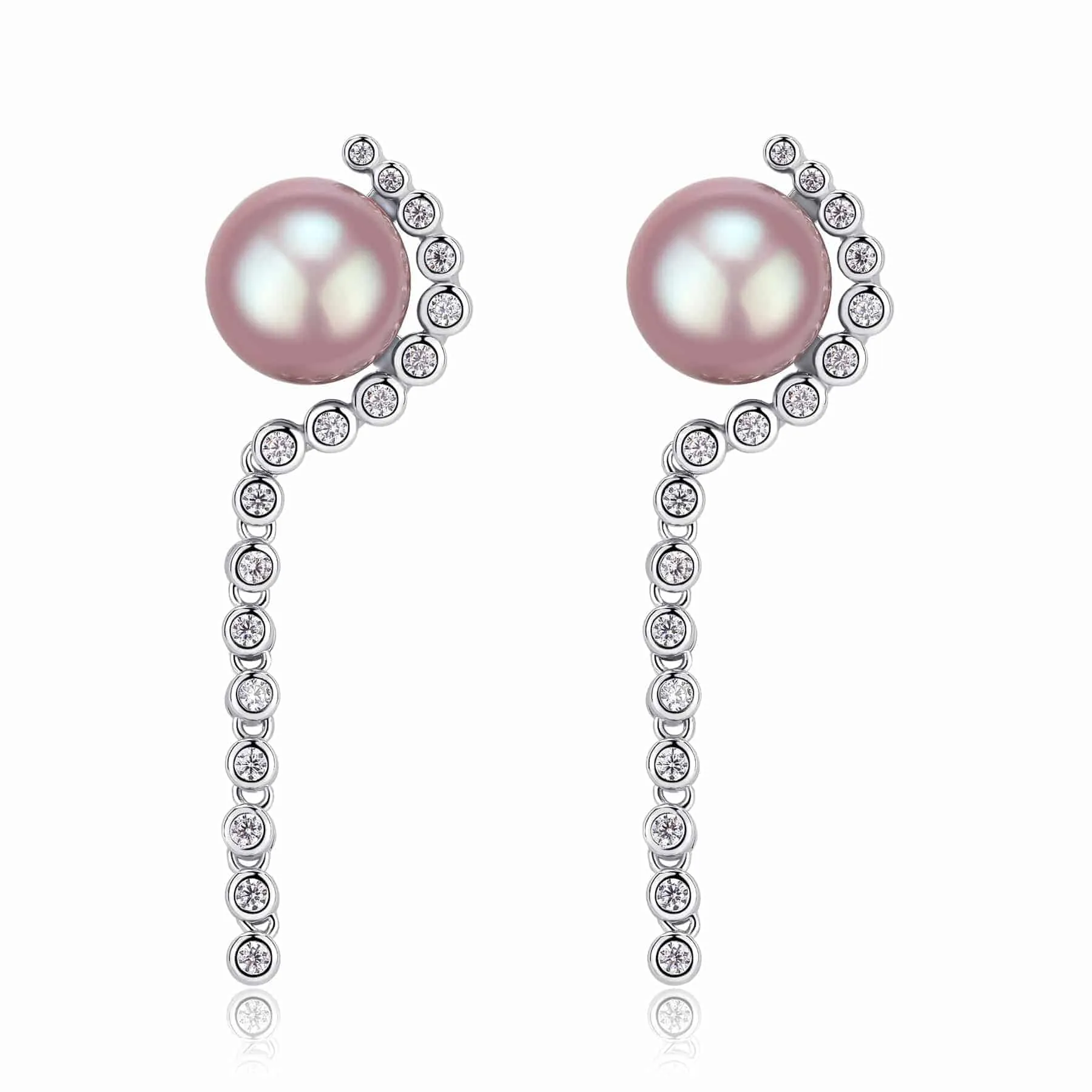 Purple Pearl CZ Earrings