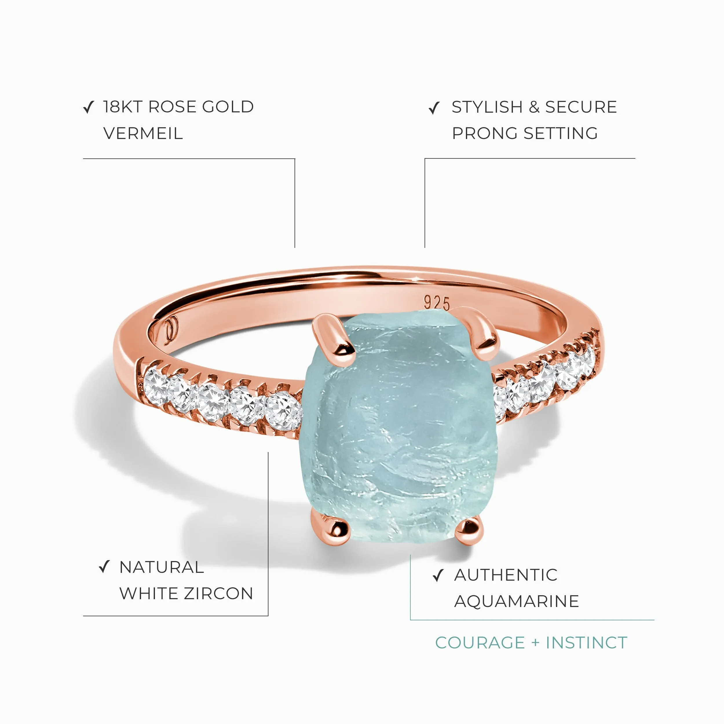 Raw Crystal Ring - Ritzy Aquamarine