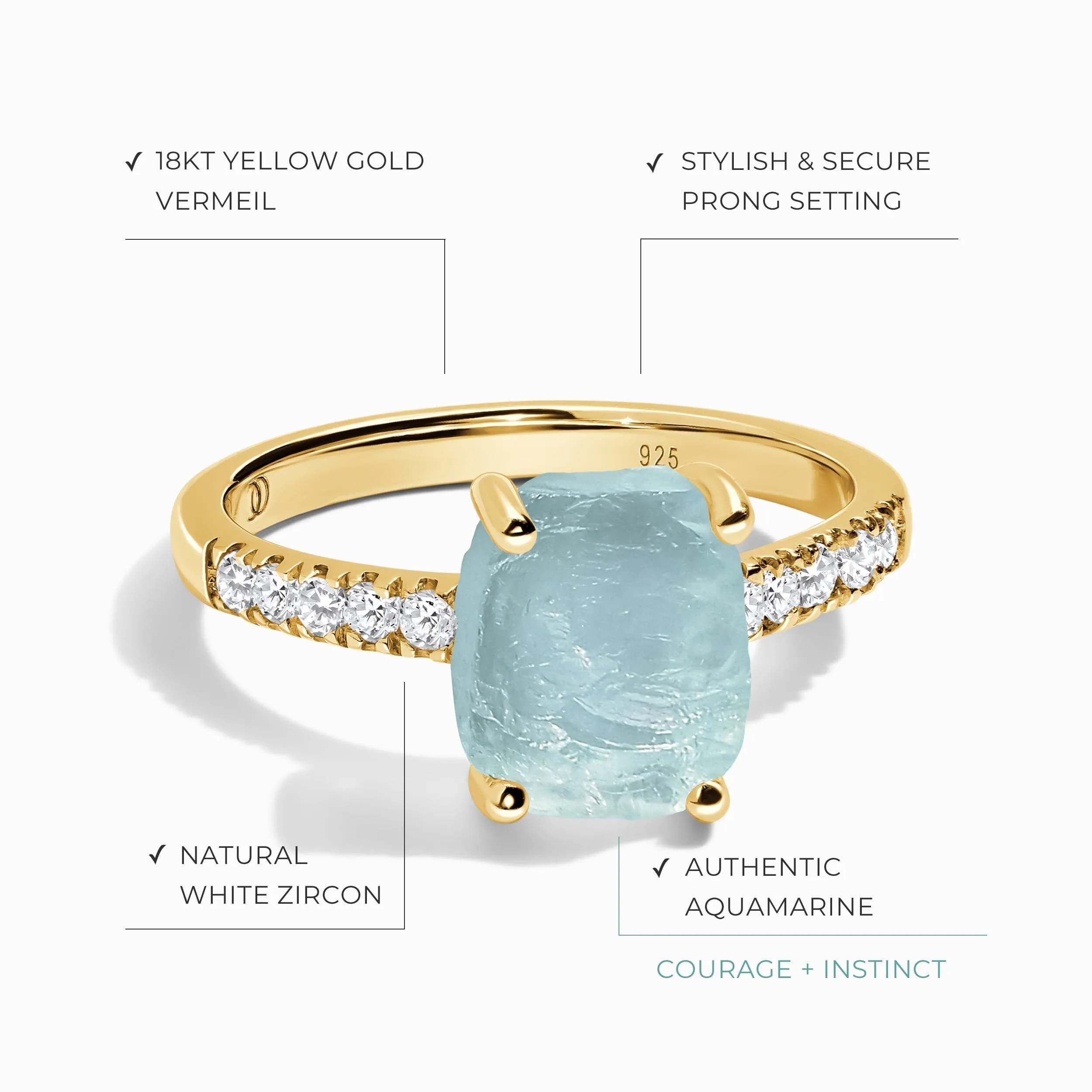 Raw Crystal Ring - Ritzy Aquamarine