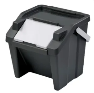 Recycling Waste Bin Tontarelli Moda Black White 28 L Stackable