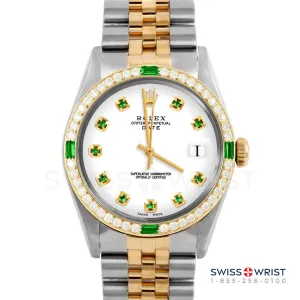 Rolex Date 34mm | 1500-TT-WHT-EMD-AM-4EMD-JBL