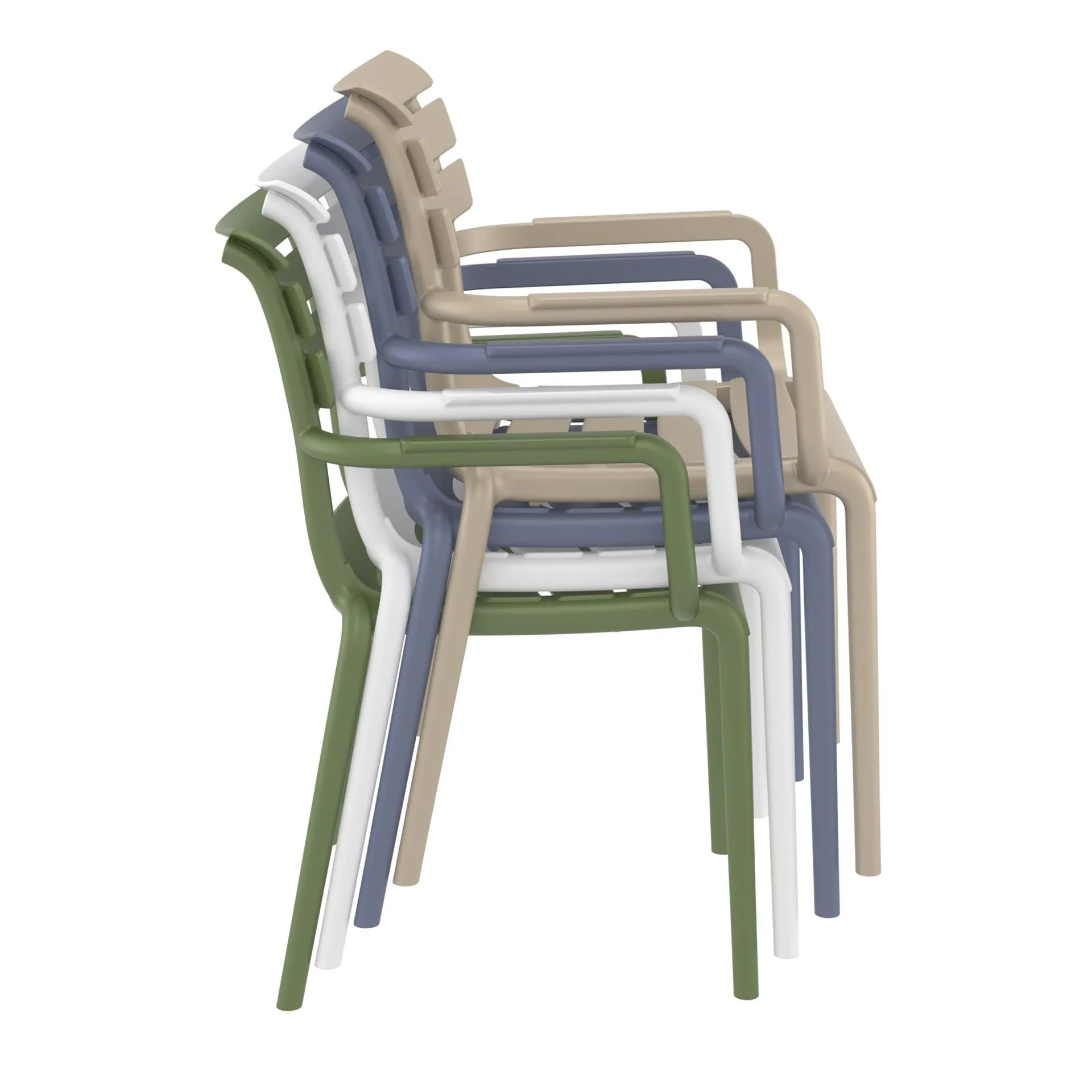 Set of 2 - Keller Indoor / Outdoor Dining Armchair - Olive Green