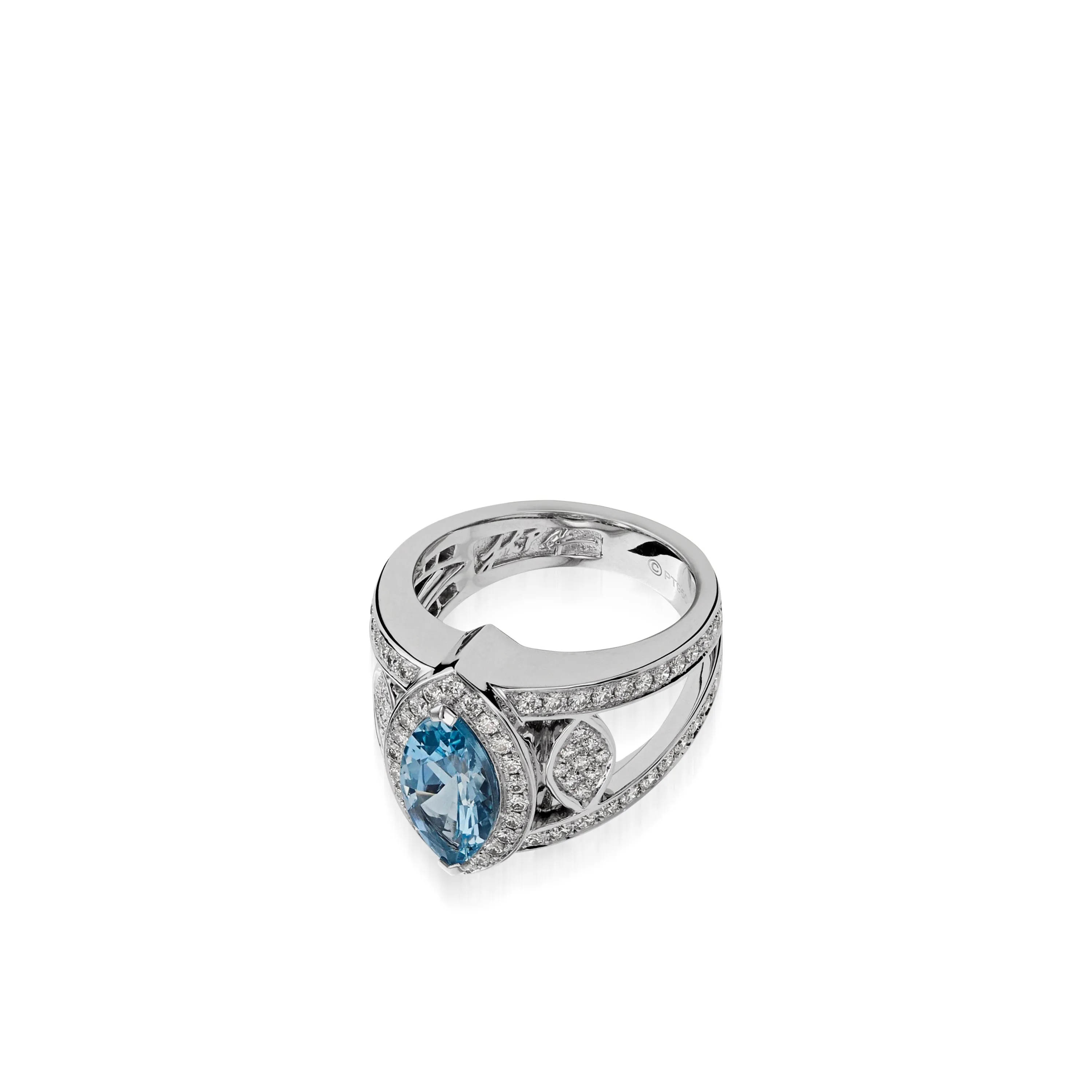 Signature Aquamarine and Diamond Ring