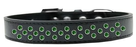 Sprinkles Dog Collar Emerald Green Crystals Size 16 Black