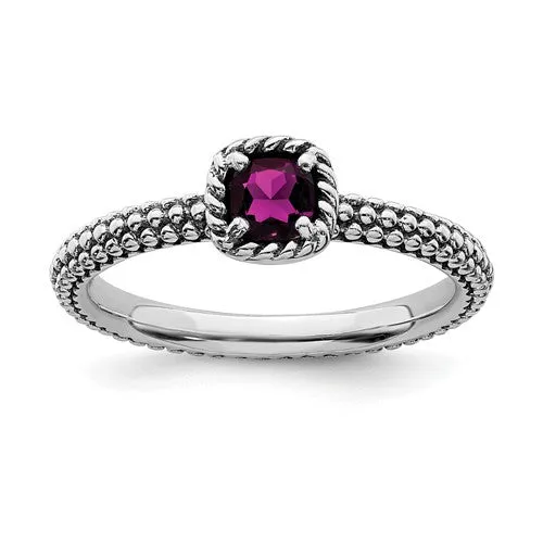 Sterling Silver Stackable Expressions Rhodolite Garnet Ring