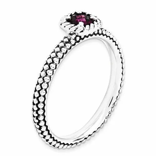 Sterling Silver Stackable Expressions Rhodolite Garnet Ring