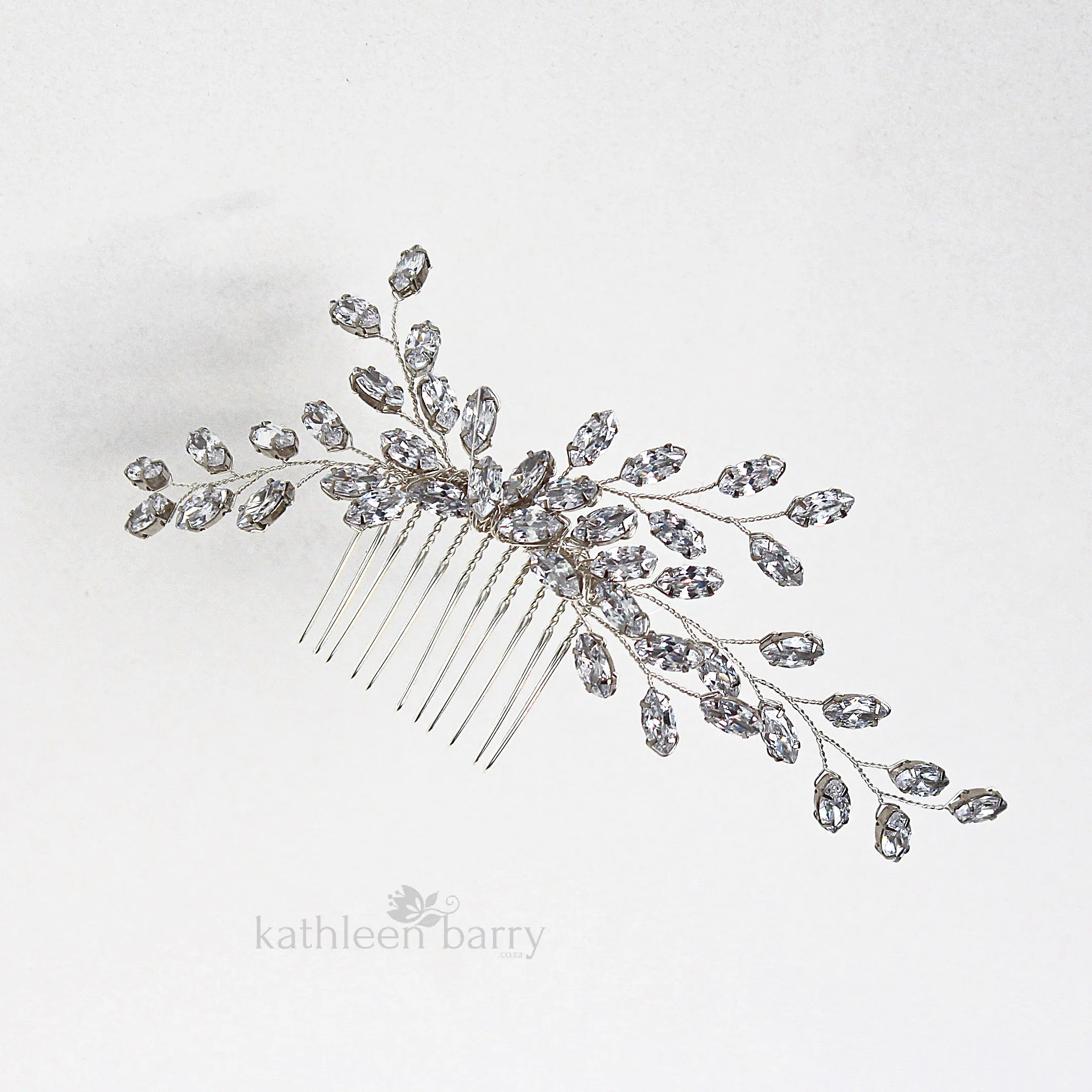 Tayla hair pin/comb cubic zirconia elliptical Rhinestones