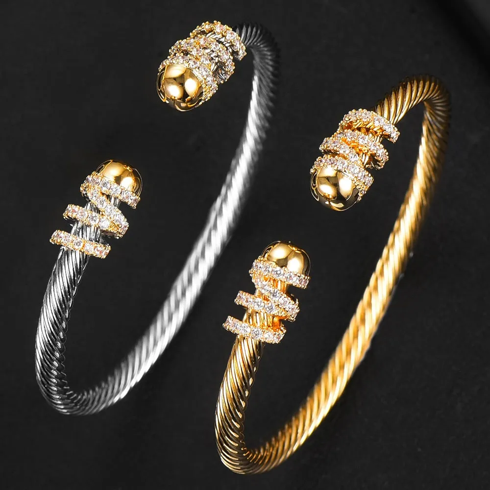 Trendy Luxury Stackable Bracelet Cuff Full Cubic Zircon Crystal