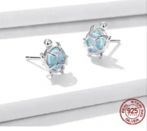 Turtle Stud Earrings Sterling Silver