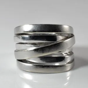 'UnoAerre' Textured Crossover Ring | SZ 7 |