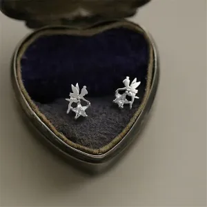 VAIGE Shiny Zircon Star Elf S925 Sterling Silver Stud Earrings - Lucky Charm Banquet Jewelry