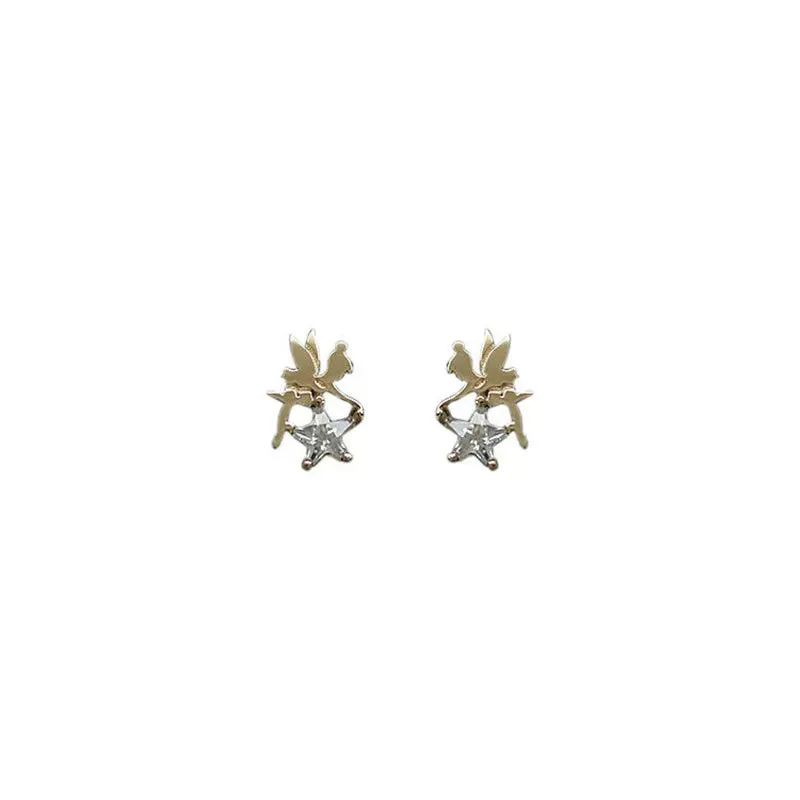 VAIGE Shiny Zircon Star Elf S925 Sterling Silver Stud Earrings - Lucky Charm Banquet Jewelry